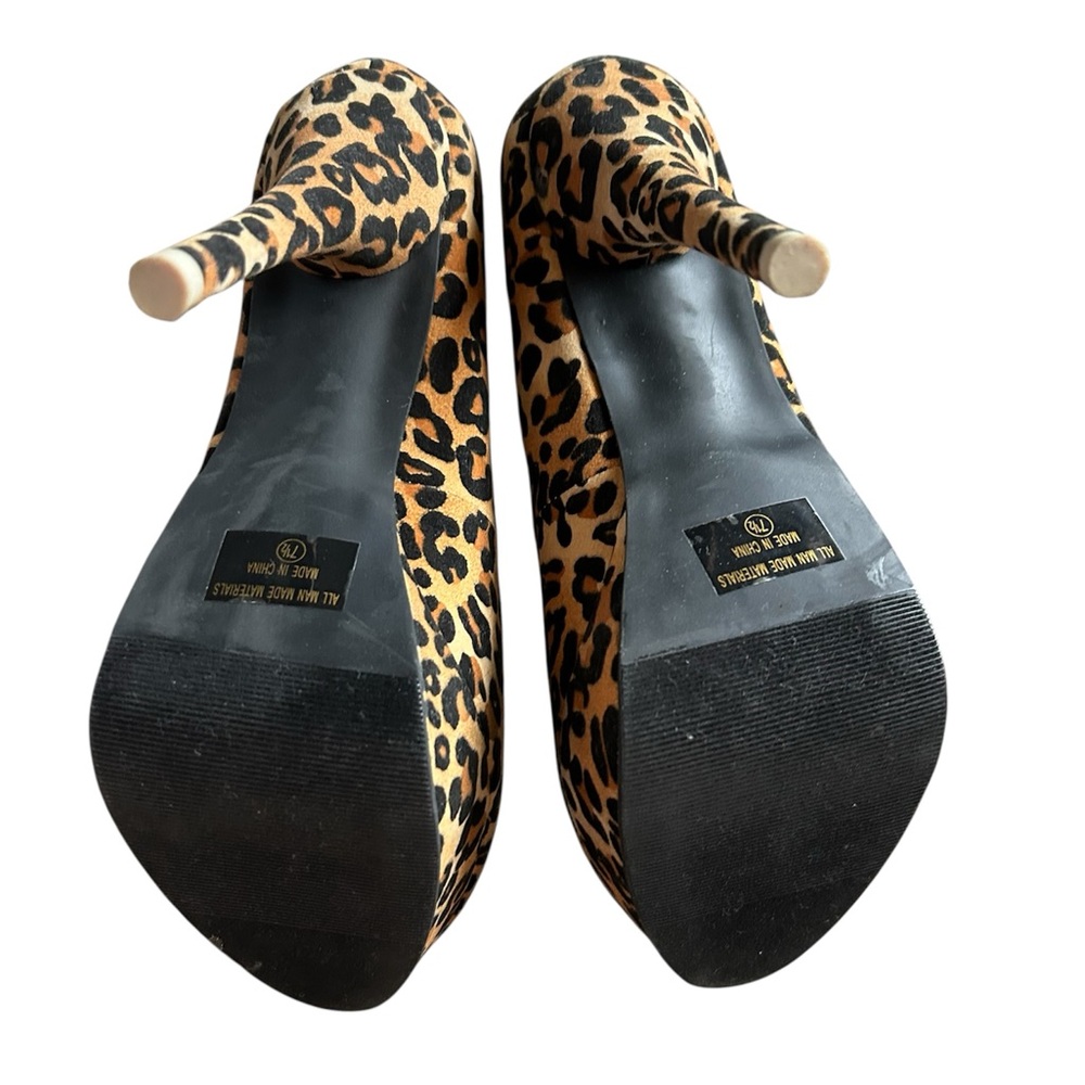 Y2K Fahrenheit Leopard Print Stiletto Platform Pumps, Women’s 7.5 - Picture 5 of 5